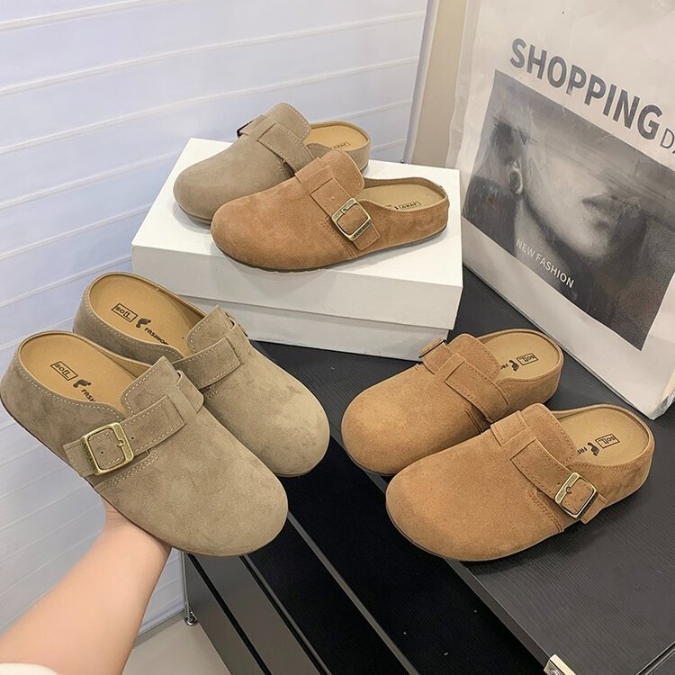 Women's thick-soled height-increasing Birkenstock-style shoes, 2026 spring new model, comfortable Chanel-style closed-toe slip-on mules Women's thick-soled height-increasing Birkenstock-style shoes, 2026 spring new model, comfortable Chanel-style closed-toe slip-on mules