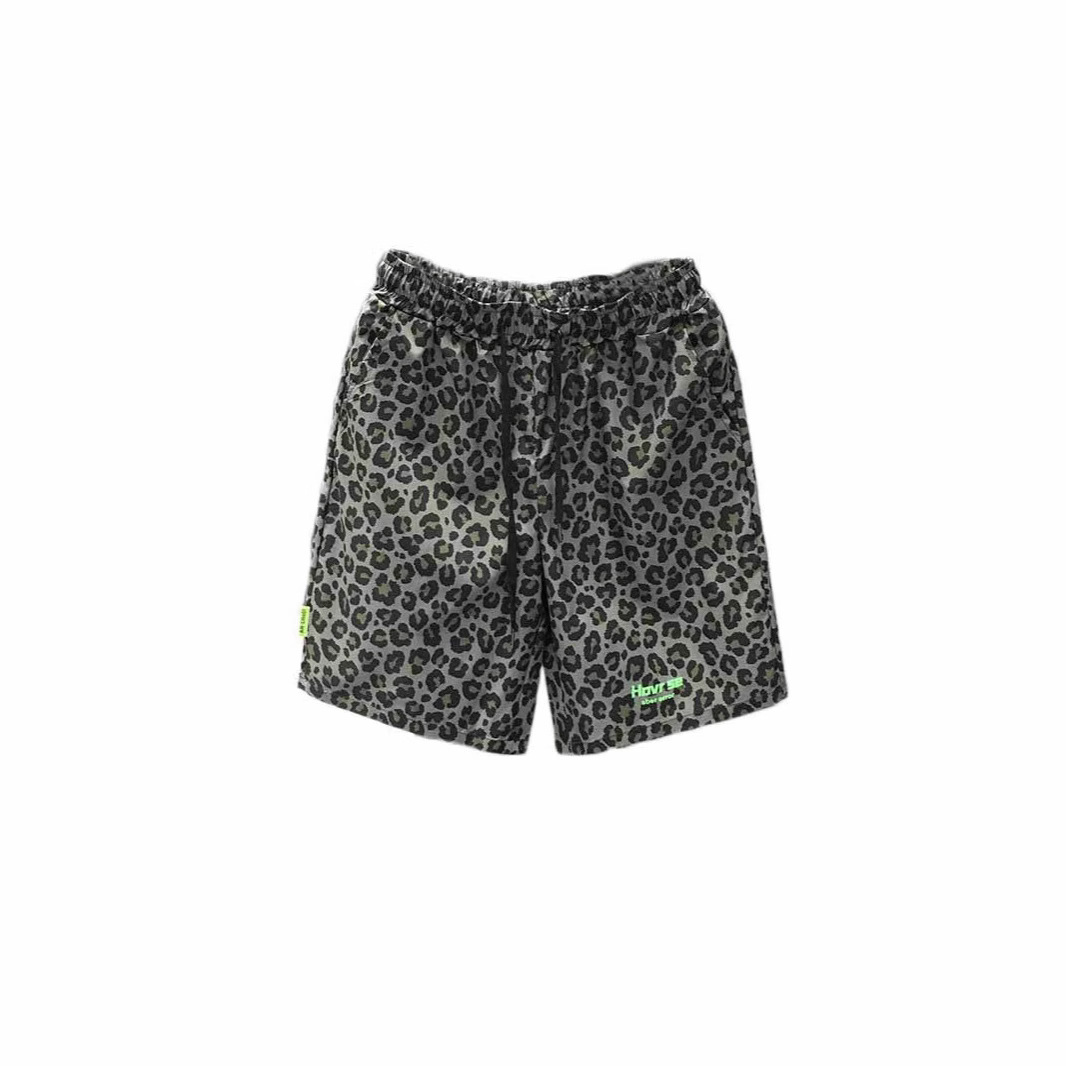 Plus Size Men's Leopard Print Shorts Summer Trendy Beachwear New Thin Style Retro Five Point Cut_viptrois.com