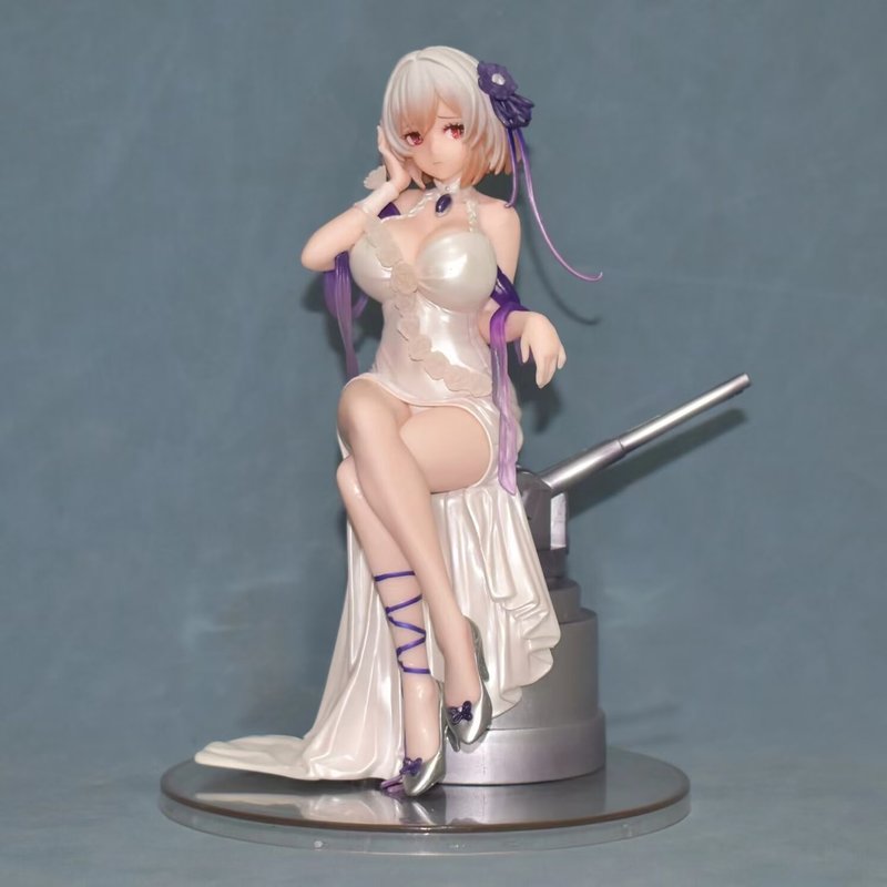 アズールレーン 美少女シリウス ピュアホワイトローズver.顔変更座り姿勢ドレスフィギュアオーナメントモデル|undefined