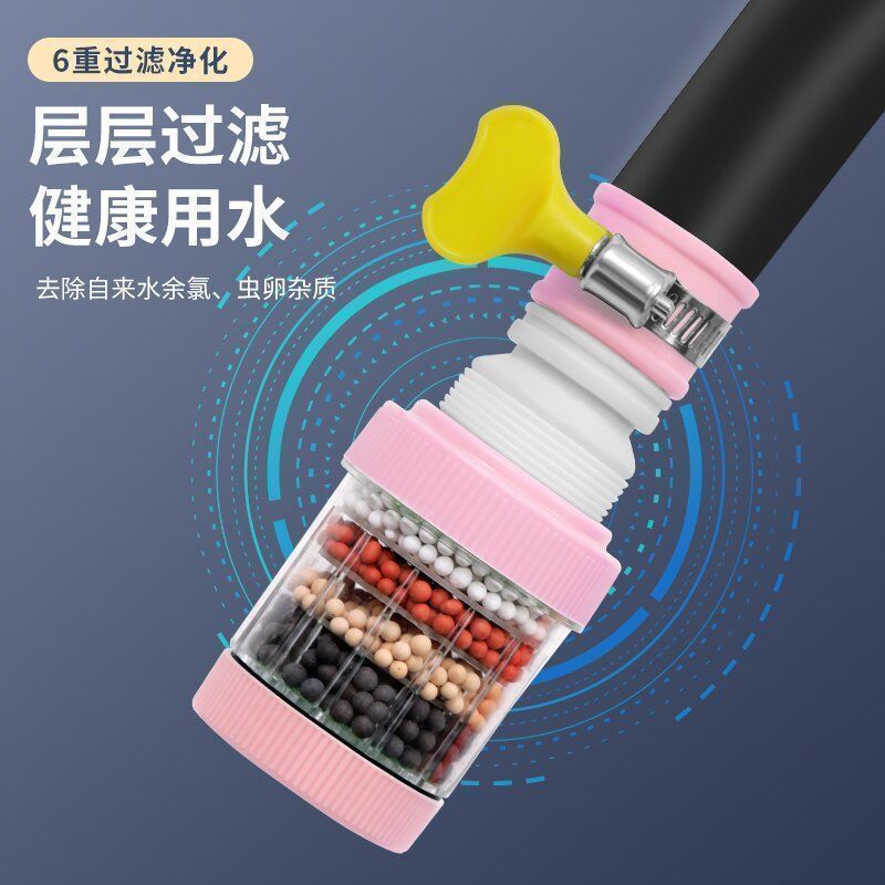 6°万能口可拆洗水龙头过滤器家用自来水防溅花洒通用净水器|undefined