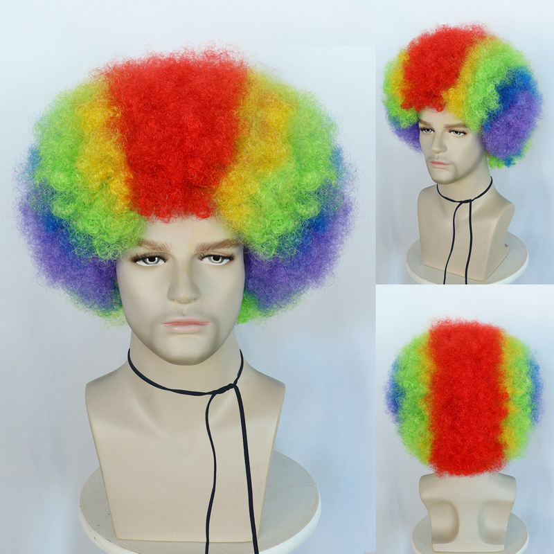 70 s Hippie Disco DISCO Funky African Round Head Roll Show Rock Party Wig