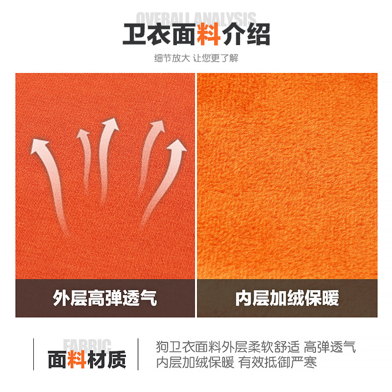 跨境秋冬新款狗衣服保暖居家狗狗高领加绒卫衣棉服宠物服装狗衣服