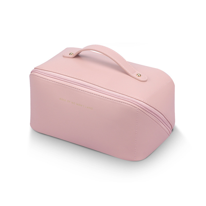 Nuevo en stock bolsa de almacenamiento de viaje portátil de gran capacidad PU multi-funcional de doble capa de embalaje bolsa de cosméticos bolsa de lavado