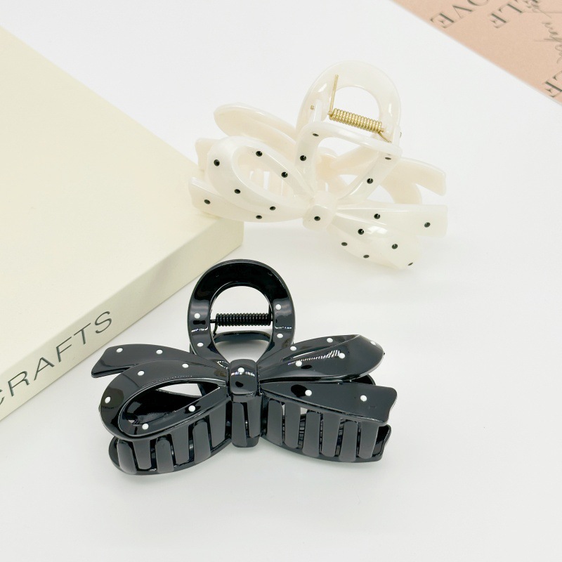 Japanese-style cute transparent polka dot claw clip fashion large hair clip versatile hair clip girls shark clip hair accessory