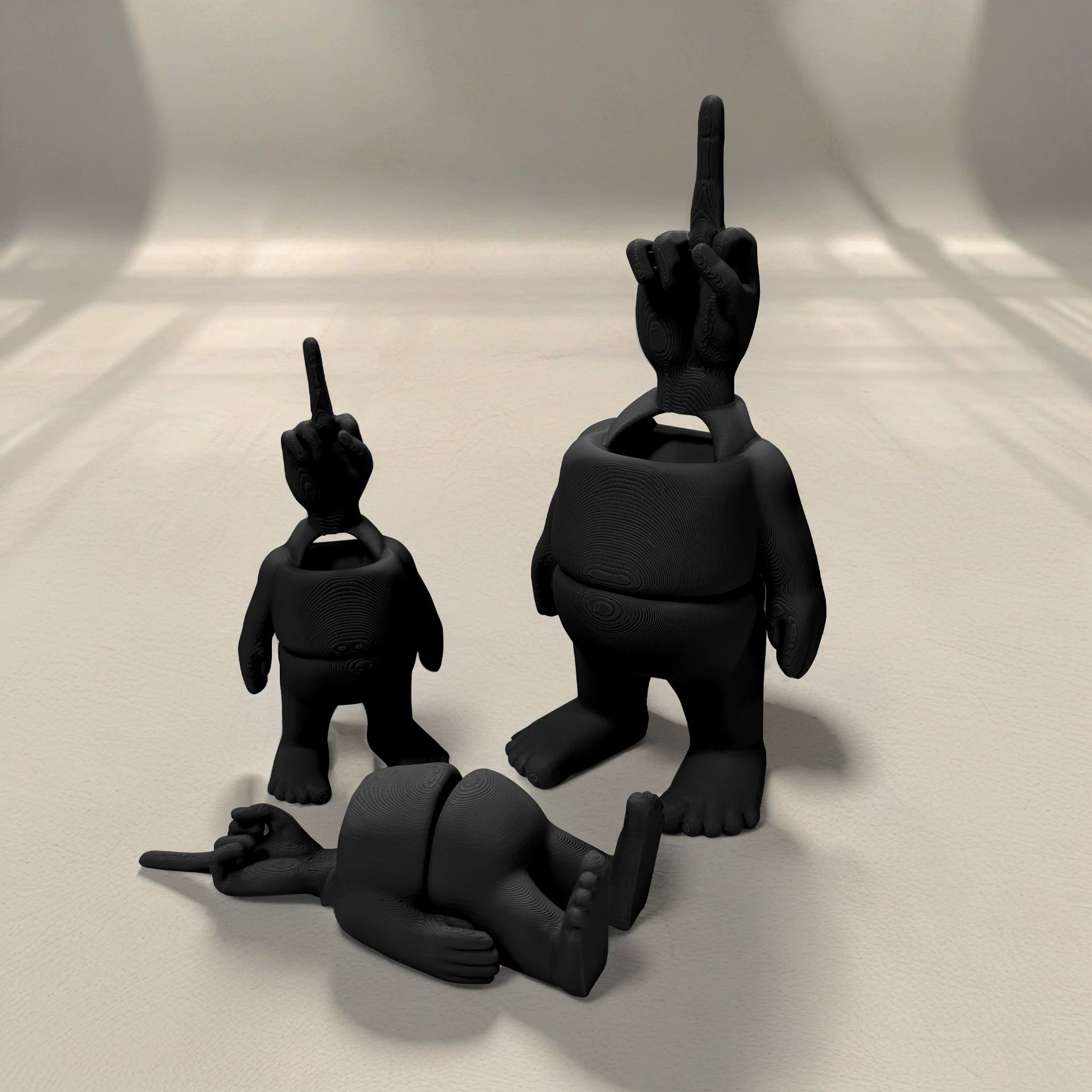 Трансграничная фигурка среднего пальца с ногами Модель человеческой ноги среднего пальца с ногами, напечатанная на 3D-принтере