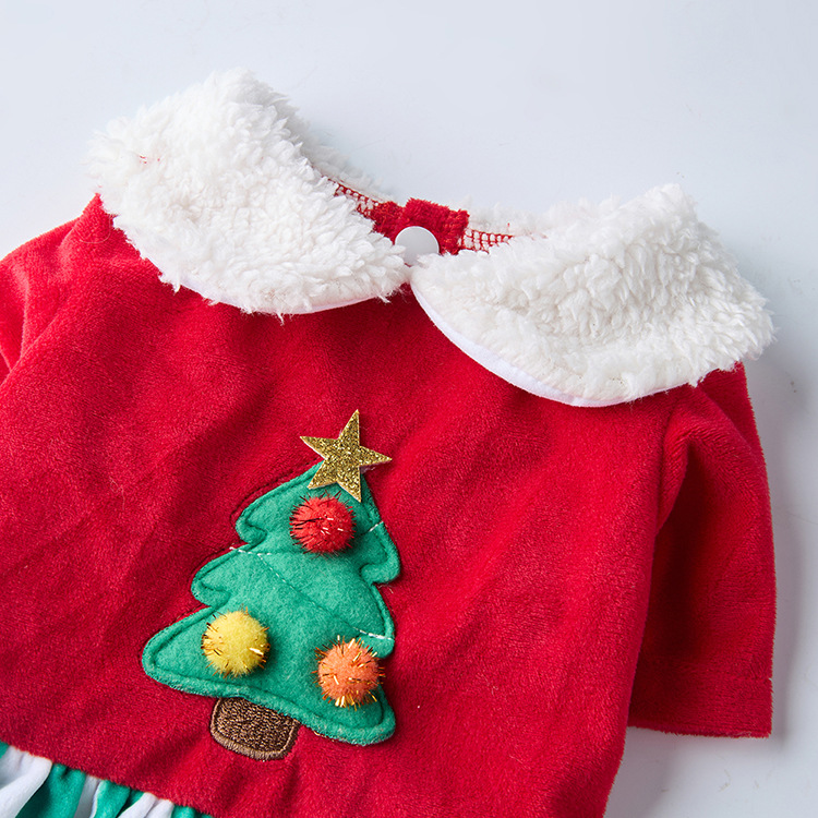 Kerstkostuum voor huisdieren: nieuwe feestelijke pluche hondenkleertjes voor kleine en middelgrote honden, herfst- en winterkleding voor huisdieren._voghion.com