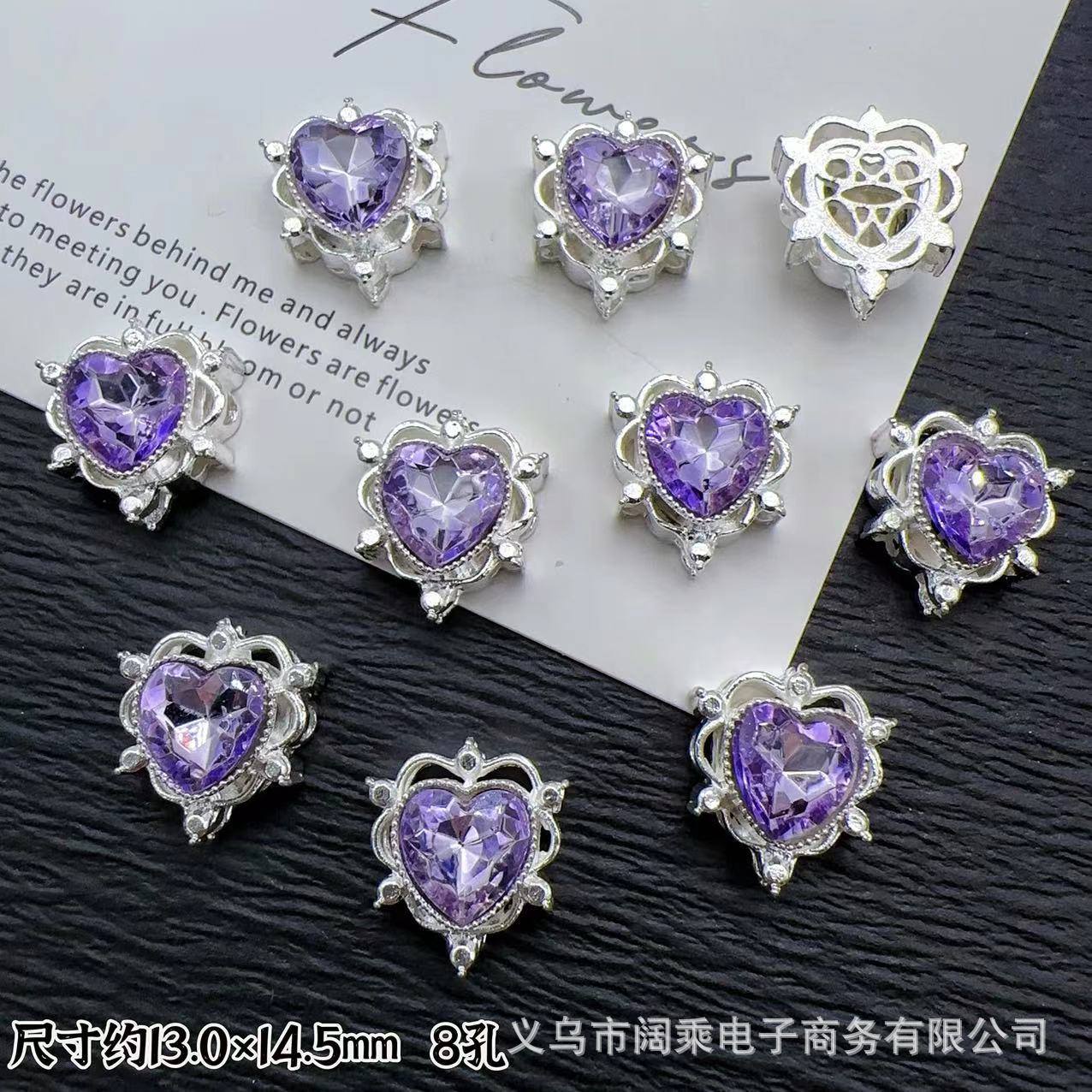 マイクロ象嵌ジルコニウムダイヤモンドマルチカラーピーチハートラブ8穴ビーズリング表面DIYビーズブレスレットネックレスジュエリーアクセサリー