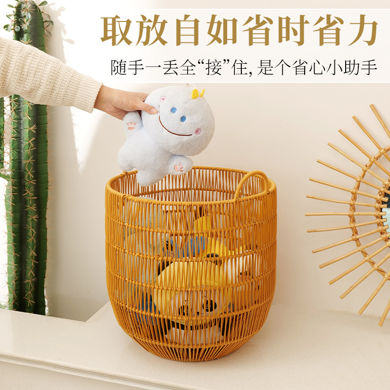 Cesta de ropa sucia de alto valor de belleza ligera de lujo canasta de tela de caña doméstica canasta de ropa sucia de baño canasta de ropa sucia a prueba de agua