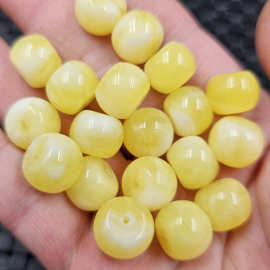 荧光浮盐水蜜蜡算盘珠散珠人造白花蜜蜡老型珠手链饰品配件手工珠