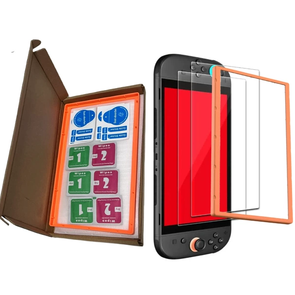Switch2 tempered film 3 pieces + 1 positioning frame (aircraft box)