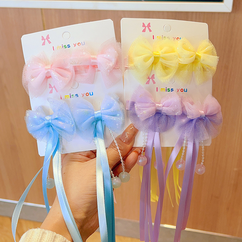 Borla antigua joyería horquilla para niños cinta arco malla trenzada pelo niña bebé lindo joyería al por mayor