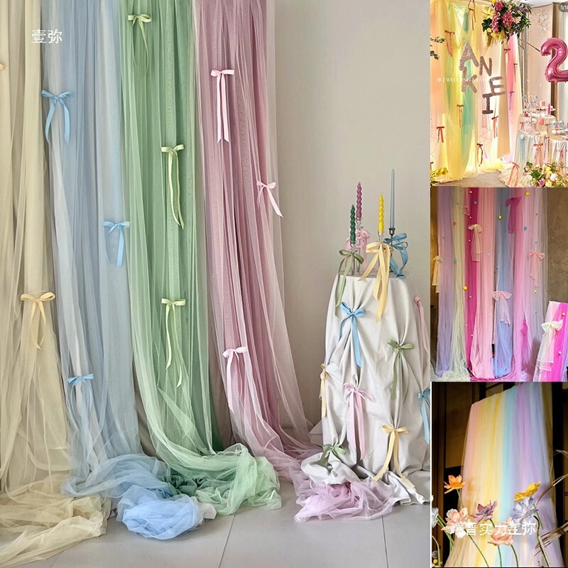 Rainbow Gauze Background Cloth Set for Children's Engagement Photos, Birthday Decorations, Trendy Shop Photo Setup, and Photo Wall Rainbow Gauze Background Cloth Set for Children's Engagement Photos, Birthday Decorations, Trendy Shop Photo Setup, and Photo Wall
