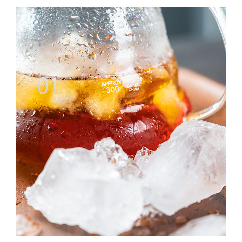 Cafetera de lavado a mano, tetera de nubes, vidrio resistente al calor grueso, filtro de gotas de hielo compartido V60, taza de orejas de lavado a mano se puede calentar