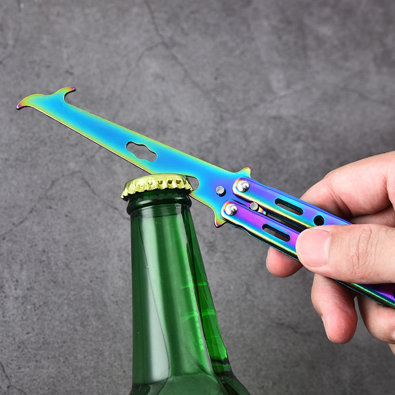 Fábrica al por mayor de acero inoxidable plegable neumático de coche gancho de limpieza de piedra gancho de excavación de piedra herramienta de recolección de piedra cuchillo de práctica de hoja sin abrir