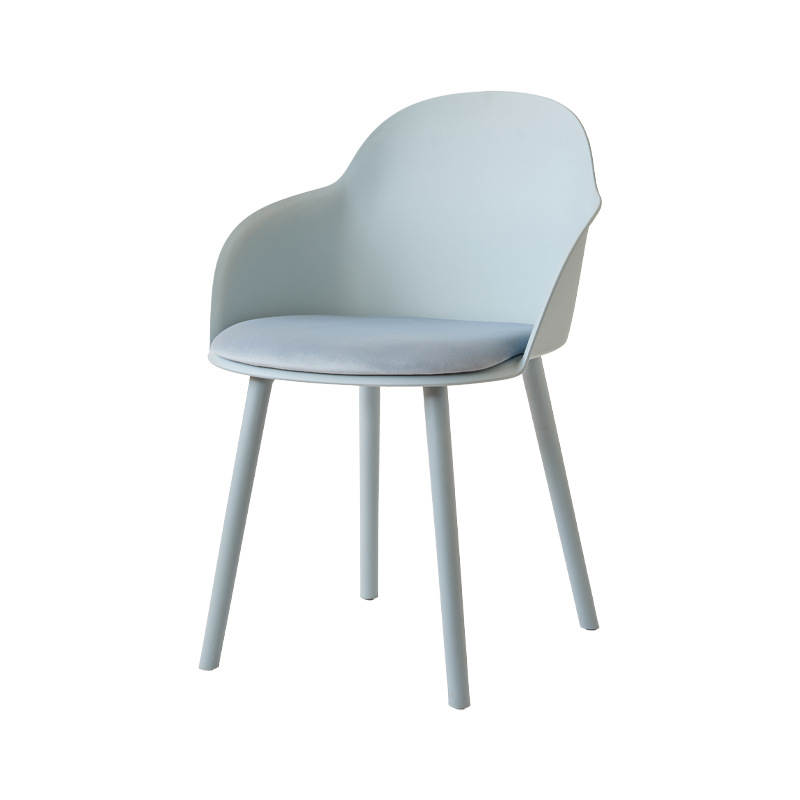 Silla de comedor nórdica moderna simple silla de plástico plegable sillón de paquete suave tienda de postres salón de belleza silla respaldada
