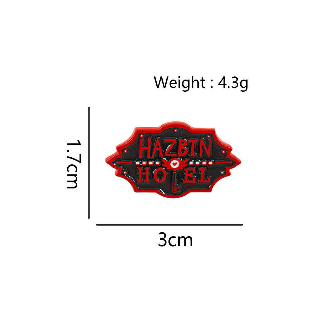 Hell Inn Metal Enamel Brooch Anime Logo Badge Anime Peripheral Accessories for Backpacks and Clothing