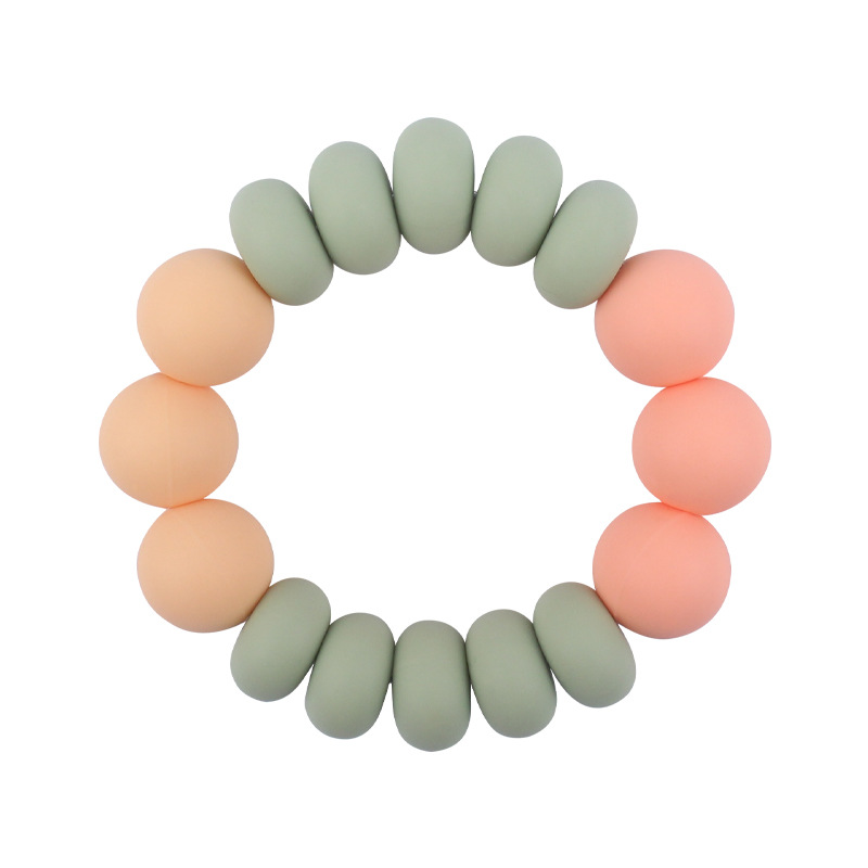 Nuevo bebé suministros espaciador cuentas mordedor pulsera bebé creativo Cuentas planas de silicona mordedura molar juguete mordedor