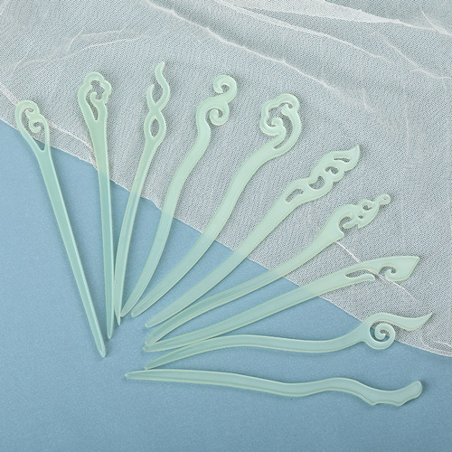 Qingshui hairpin, simple and modern acetate hairpin, ancient style hair accessories, hairpin, simple and elegant curled hair, Hanfu headdress for women