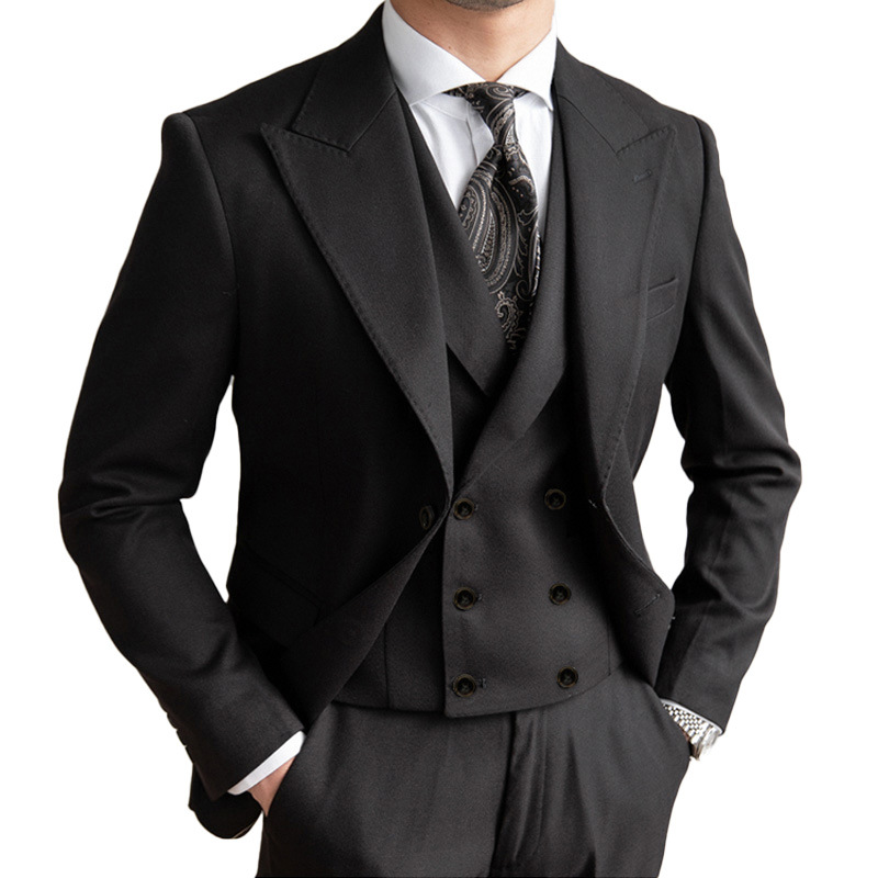 Nuevo traje transfronterizo de Amazon tres piezas doble botón traje traje de hombre boda boda comercio exterior