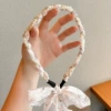 White headband pearl, floral print