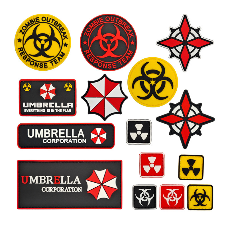 Resident Evil Umbrella Company3 DPVCRubber Velcro Hook Patch Umbrella Badge Soft Rubber Variety