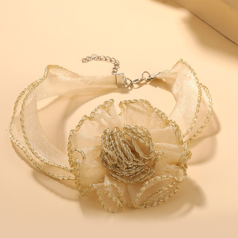 1 Piece Fashion Flower Alloy Cloth Handmade Womenu0027S Choker