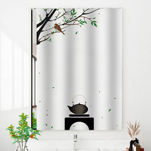 N2TY批发中式家用镜子遮挡帘卫生间浴室柜滑轨拉帘梳妆台防尘帘布