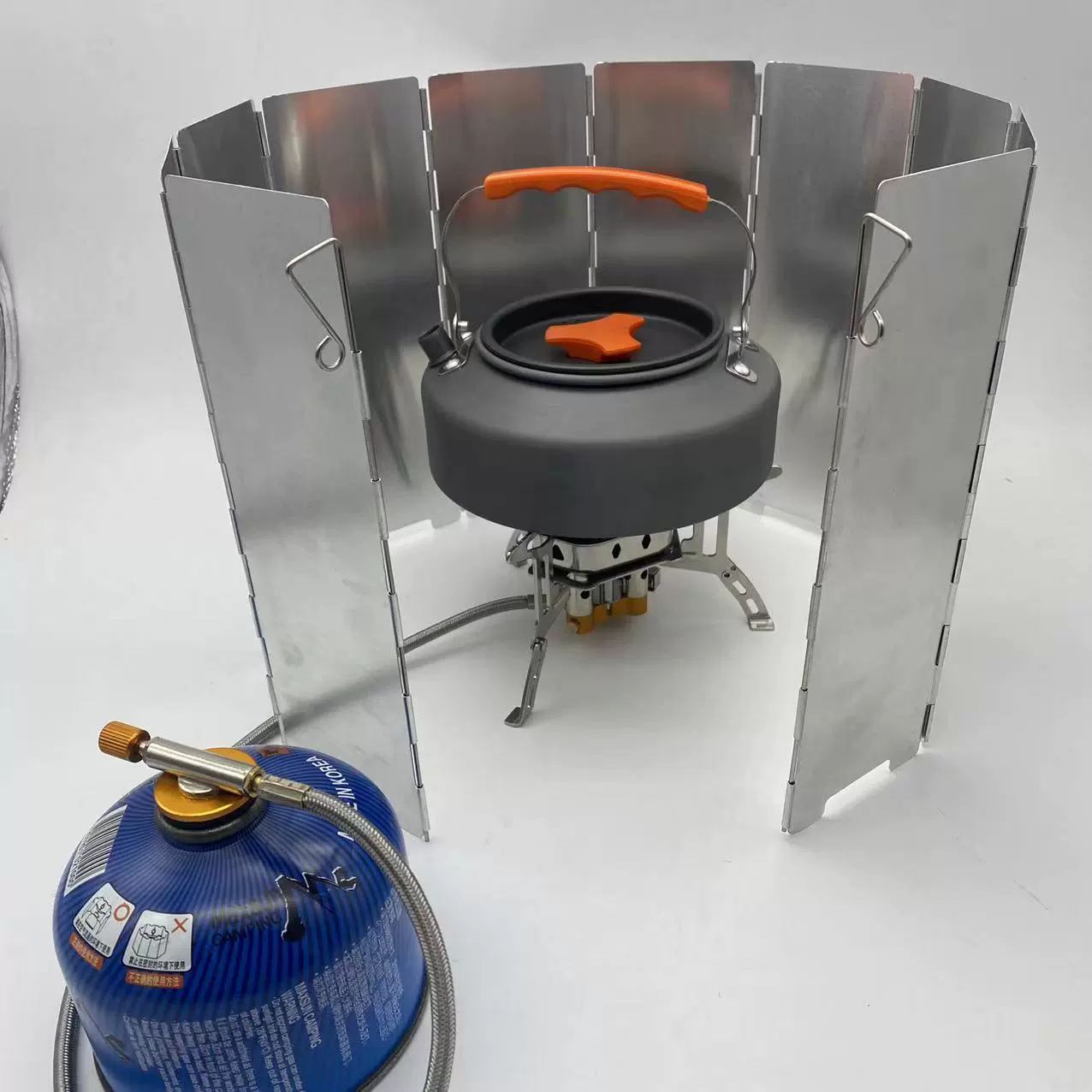 Outdoor windshield board furnace header header cross -border explosion aluminum alloy board can be folded and plugged in portable windproof board