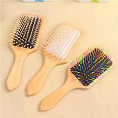 Creative Portable Anti-Static Wonderful Health Comb, Rainbow Lotus Big Massage Airbag Hair Comb, Wood Massage Comb