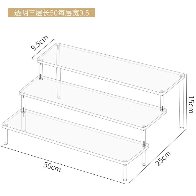 Acrílico de tres capas hechas a mano muñeca burbuja Matt Doll Jasmine cosméticos trapezoidal cartera joyería soporte de exhibición