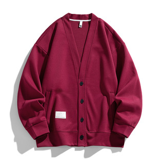 2024 Autumn and Winter New Men's Style V Neck Cardigan Sweatshirt Men's Japanese Style Trendy Brand Youth Loose Casual Jacket