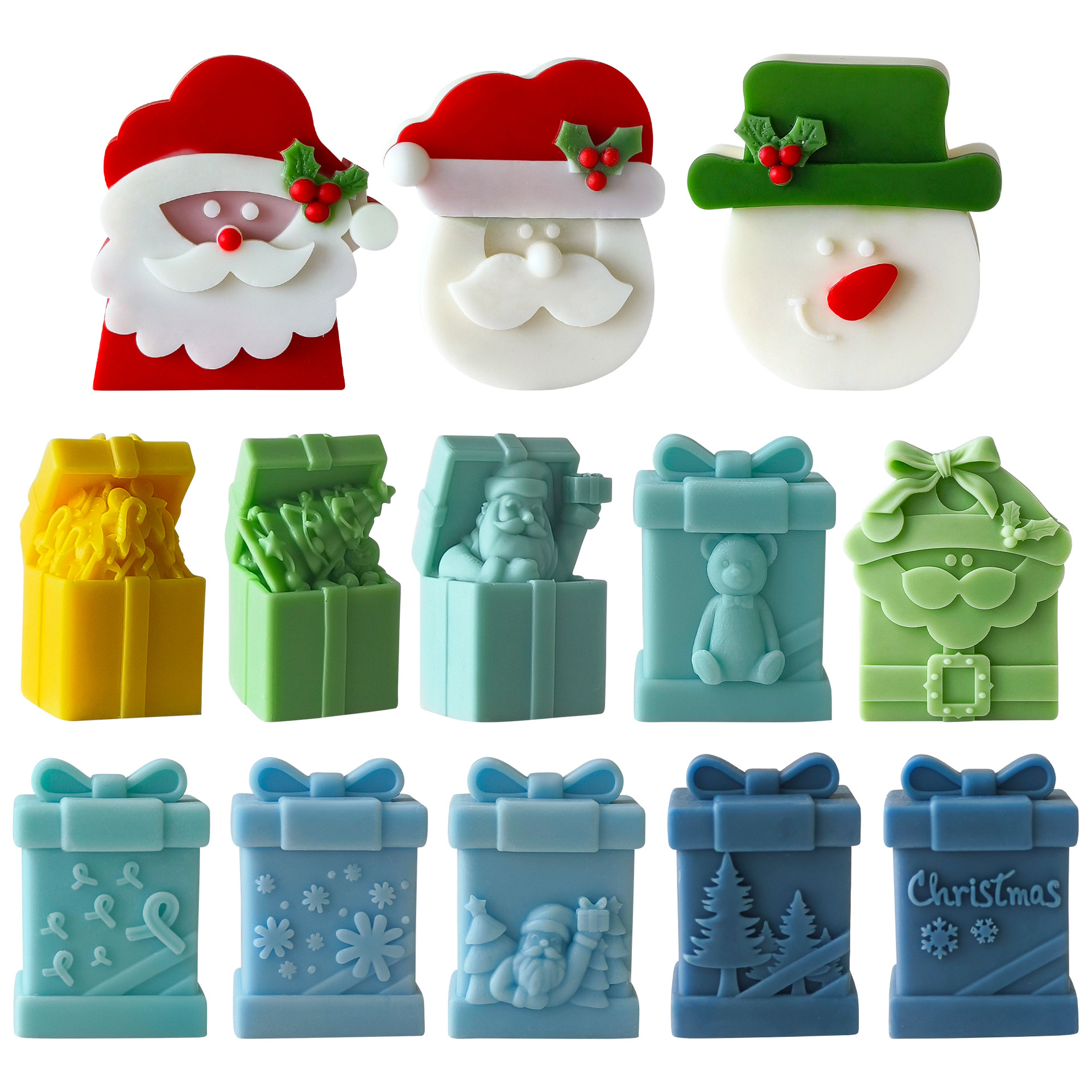 Nueva caja de regalos de Navidad decoración moldes de silicona DIY bolsas de regalos de Navidad moldes de silicona