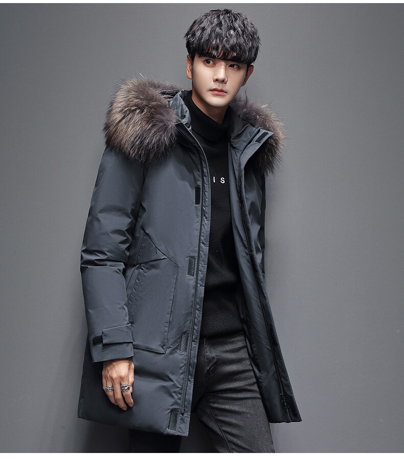 Men's Hooded Down Jacket Winter Warm Business Thickened Coat_voghion.com