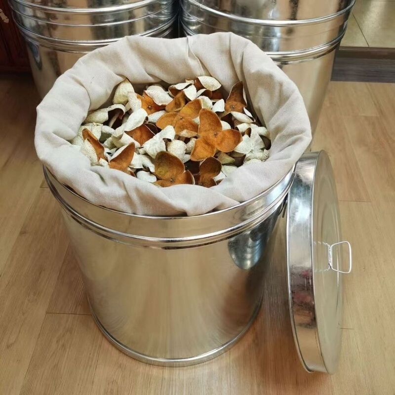 みかんの皮保存密封缶 極厚茶樽 丸型 防虫・防湿 家庭用大容量鉄樽 20斤 15kg|undefined