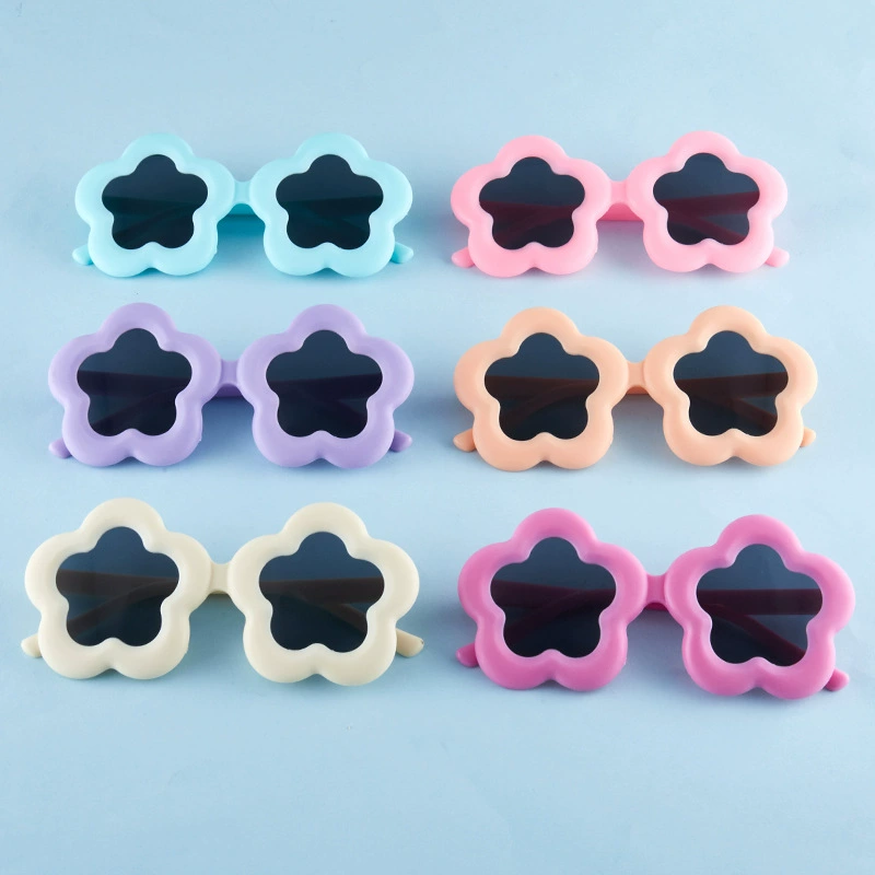 Новые детские солнцезащитные очки в форме цветка, солнцезащитные очки с защитой от ультрафиолета для мальчиков и девочек, милые очки в корейском стиле для детей