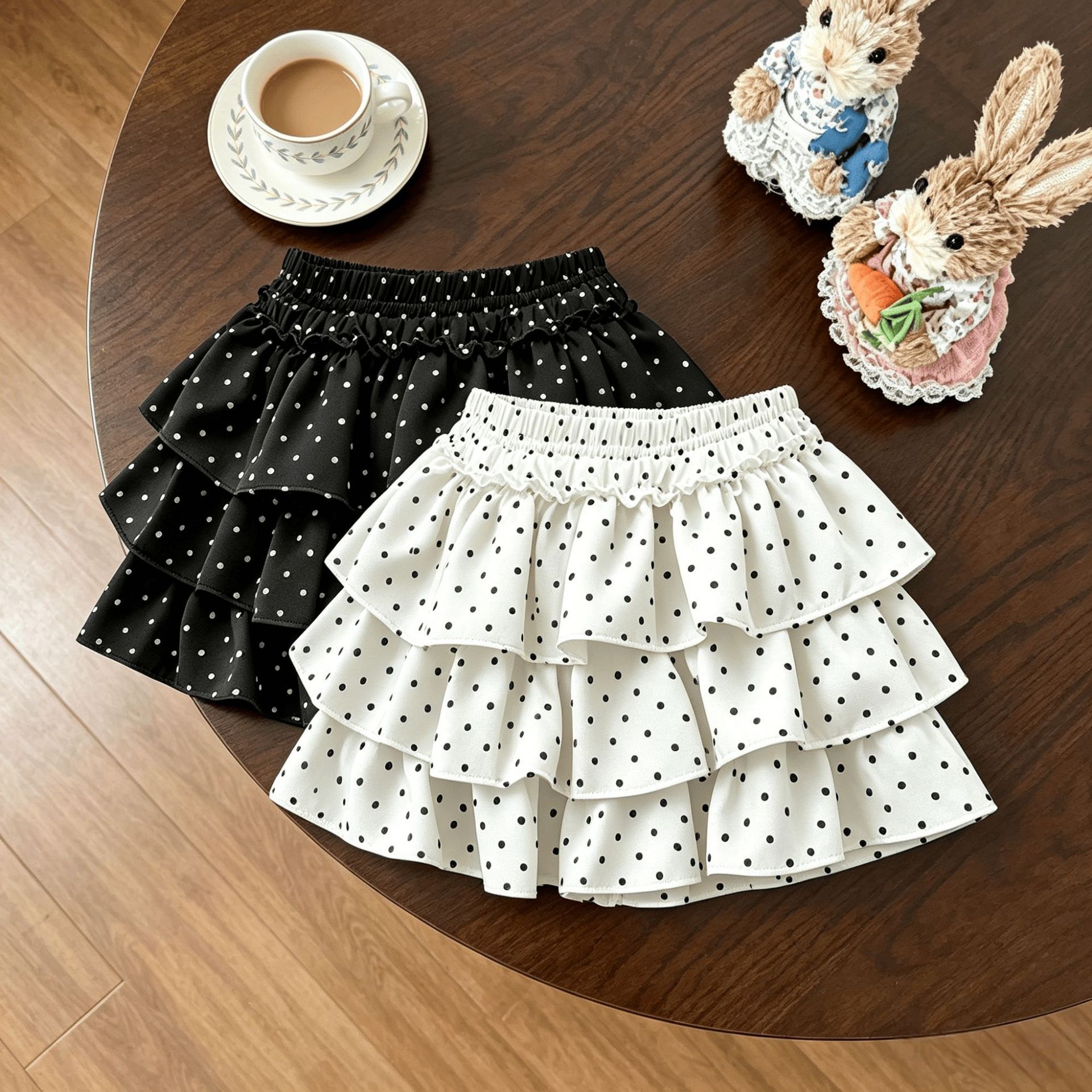 New Style Girls' Versatile Sweet and Stylish Polka Dot Multi-Layered Sweet Cake Skirt Baby Half Skirt Children's Short Skirt Summer