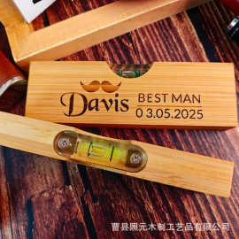 跨境木质开瓶器便捷多功能带水平仪酒水饮料启瓶器啤酒起子印logo