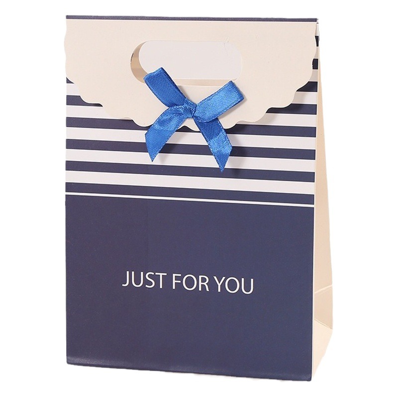 Estilo coreano simple arco bolsa de regalo a rayas color impresión Blanco Bolsa de cartón postre leche té bolso de embalaje