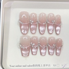 Nai Zi 手作りウェアラブル夏の新しいスタイルの星空ジルコンフレンチライトキャットアイ気質マニキュアパッチ
