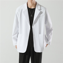 男士休闲西装外套2025秋季日系暗黑时尚阔版男韩版潮流纯色小西装