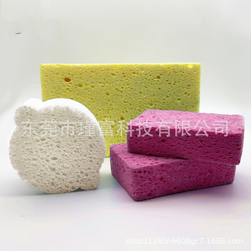 压缩卡通木浆海绵擦洗碗擦厨房清洁海绵片吸水