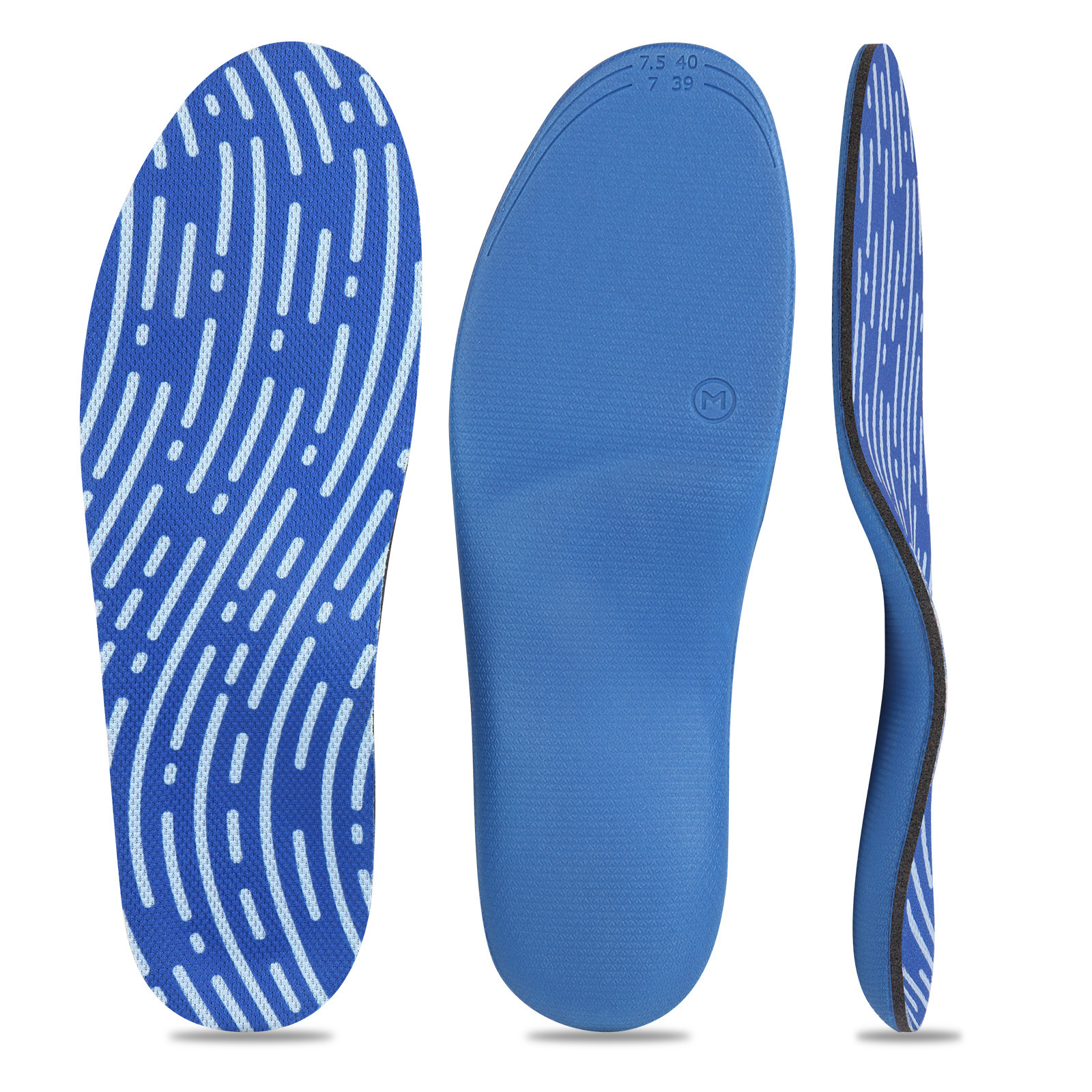 Soporte de arco plano para corrección de la insola absorción de sudor y ventilación para corrección de la pierna y el pie en forma de X