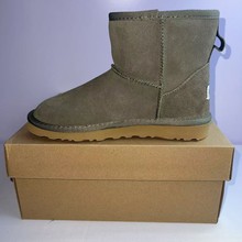 莆田纯原冬季牛皮羊毛加厚加绒保暖鞋防滑底5854短筒男女雪地靴