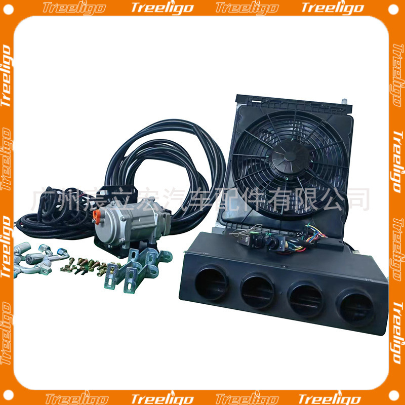 12V 24V coche eléctrico aire acondicionado (salida de aire con 404) adecuado para camiones ligeros camiones pesados ingeniería vehículo cosechadora