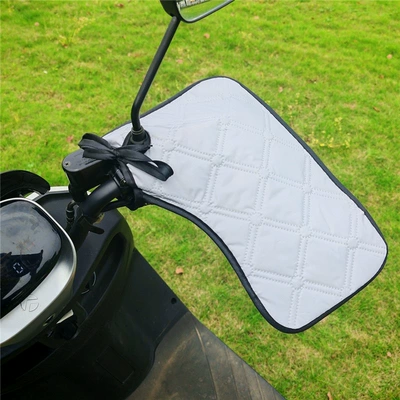 Motorcycle Handle Cover: handle covers, new model for - one-size-fits-all-pure-gray-small-opening-waterproof-fabricbreathableretractable