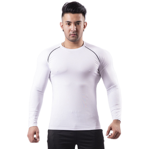 Cross-border fitness clothing men's high elasticity breathable sweat-proof PRO tight basketball training running sport quick-drying t-shirt