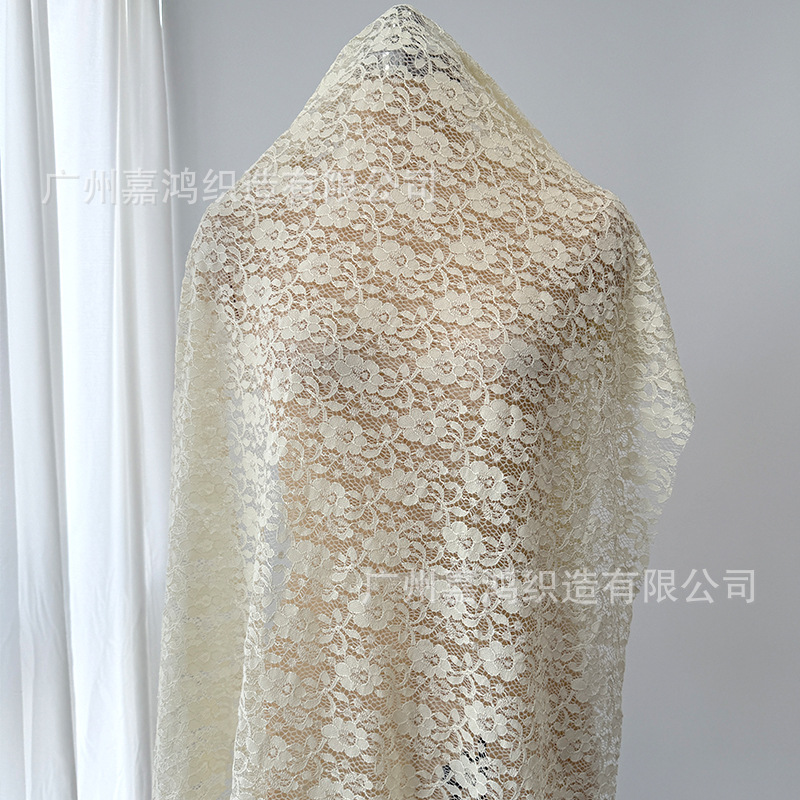 Tejido de encaje elástico de poliamonio, tejido de encaje tridimensional para hacer falda, vestido, tela de base suave y cómoda