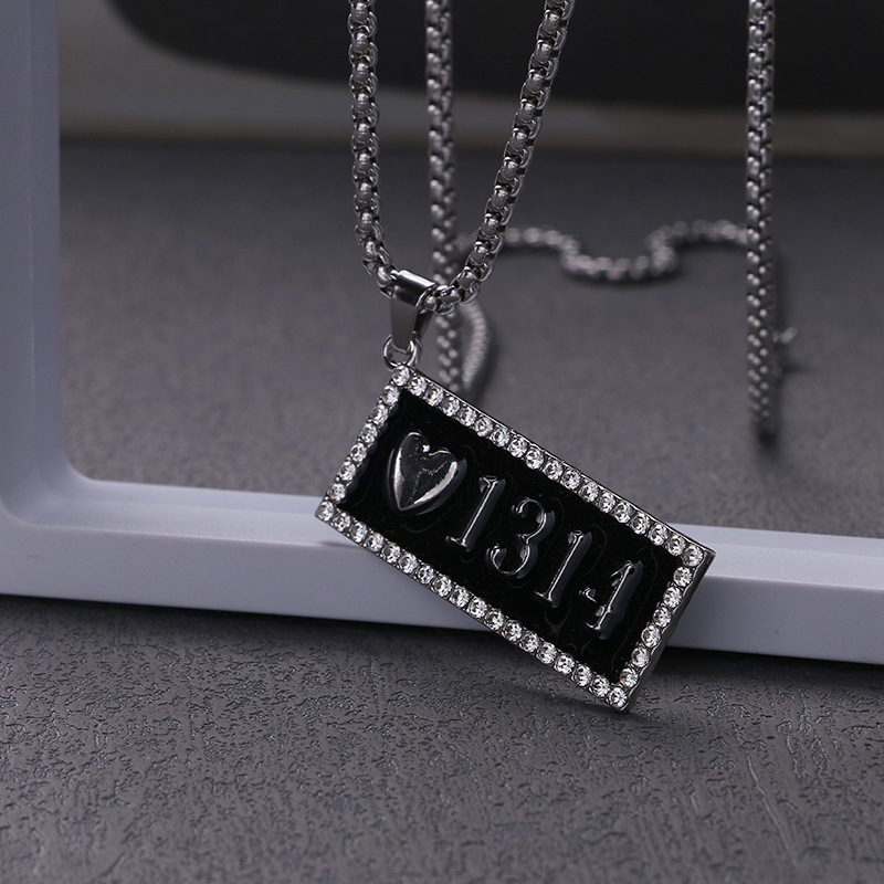 Hip-Hop Number Heart Shape Alloy Titanium Steel Plating Unisex Pendant Necklace display picture 1