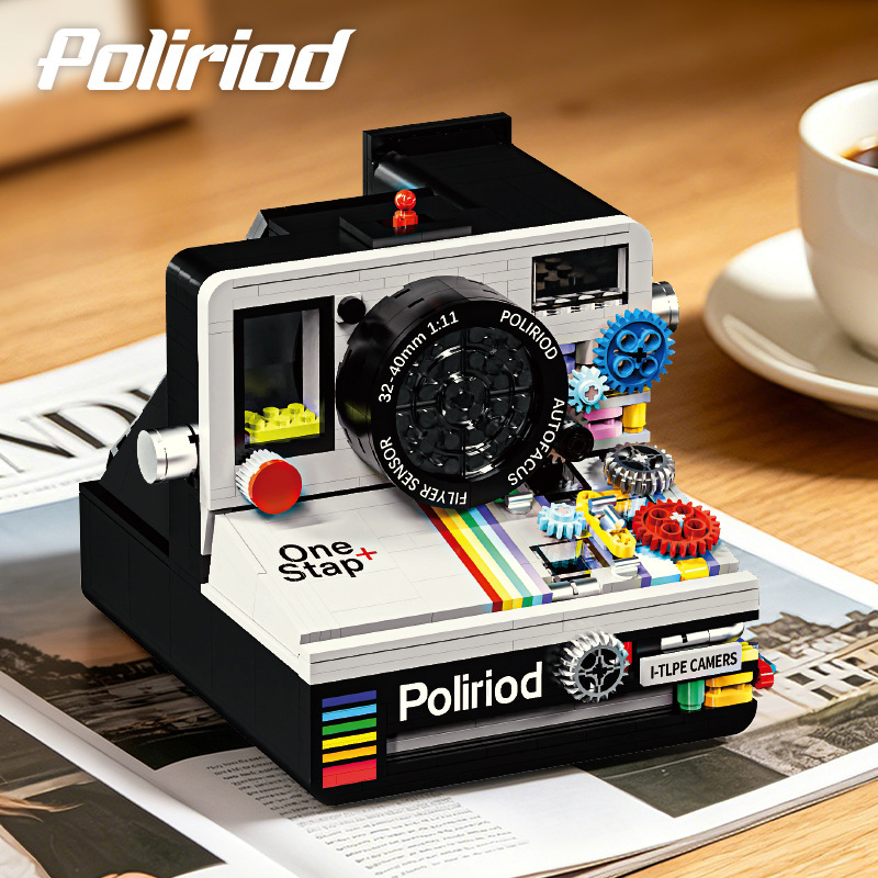 Cross-border Vintage Camera - Polaroid Building Block Model 14+MOC Boys' Educational Toy Decoration Gift