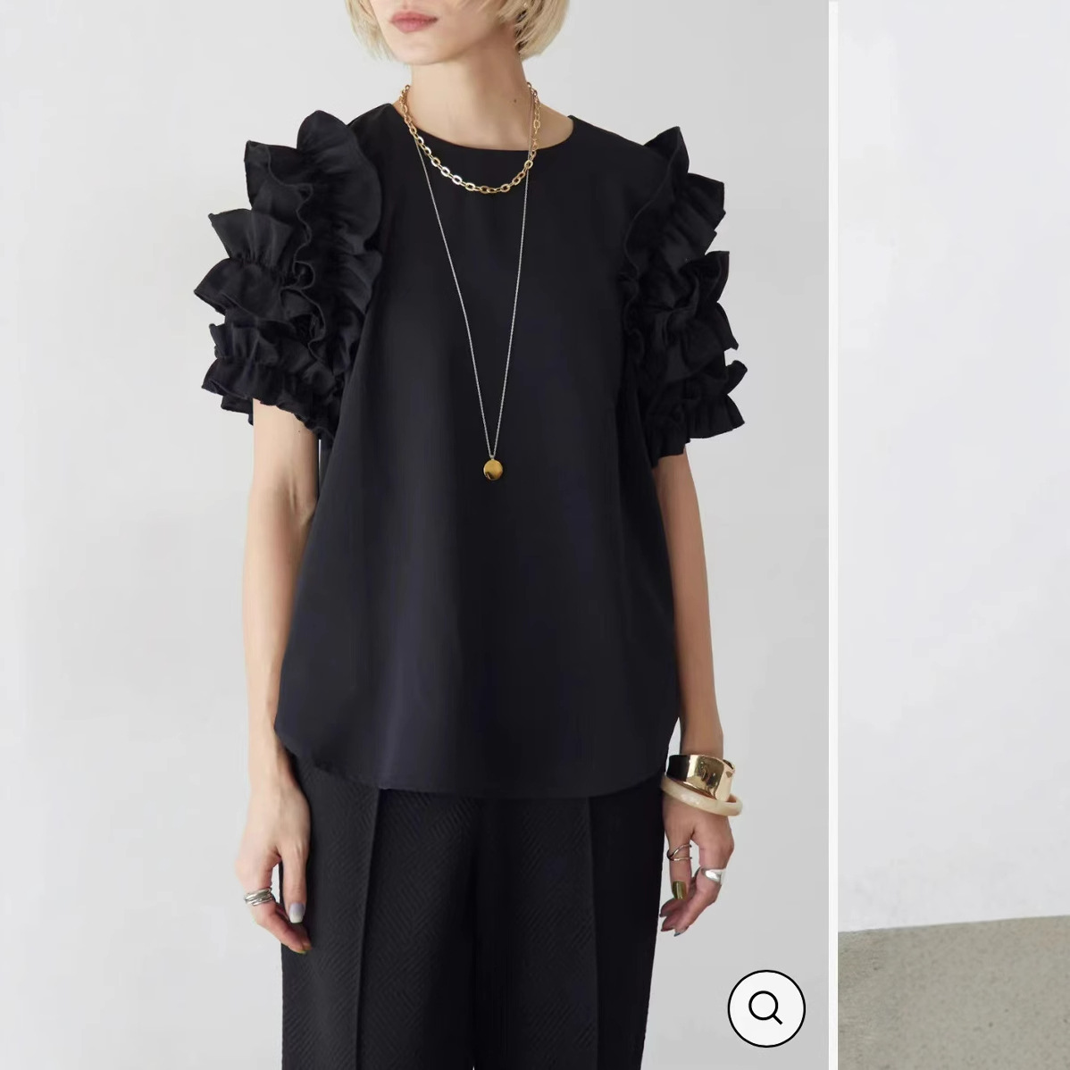 Japanese summer cute solid color fashionable sleeves